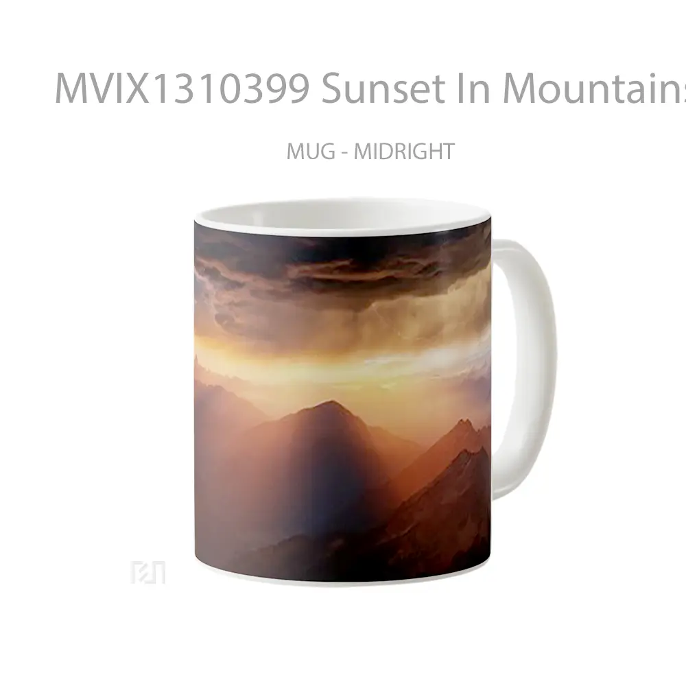 Mug Sunset In Mountains And Cliff Gelas Pemandangan Alam - All-side / Desain