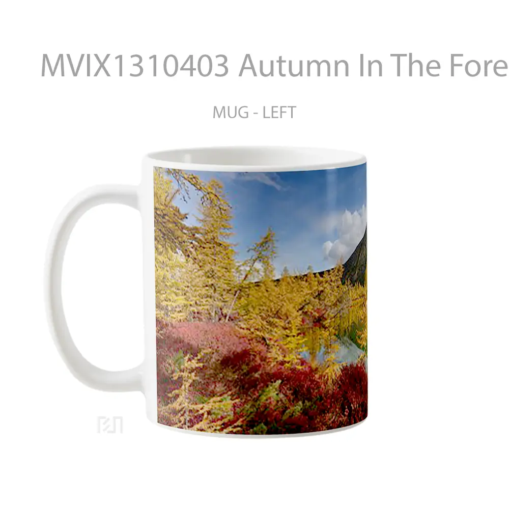 Mug Autumn In The Forest Besides A Lake Gelas Pemandangan Alam - All-side / Desain