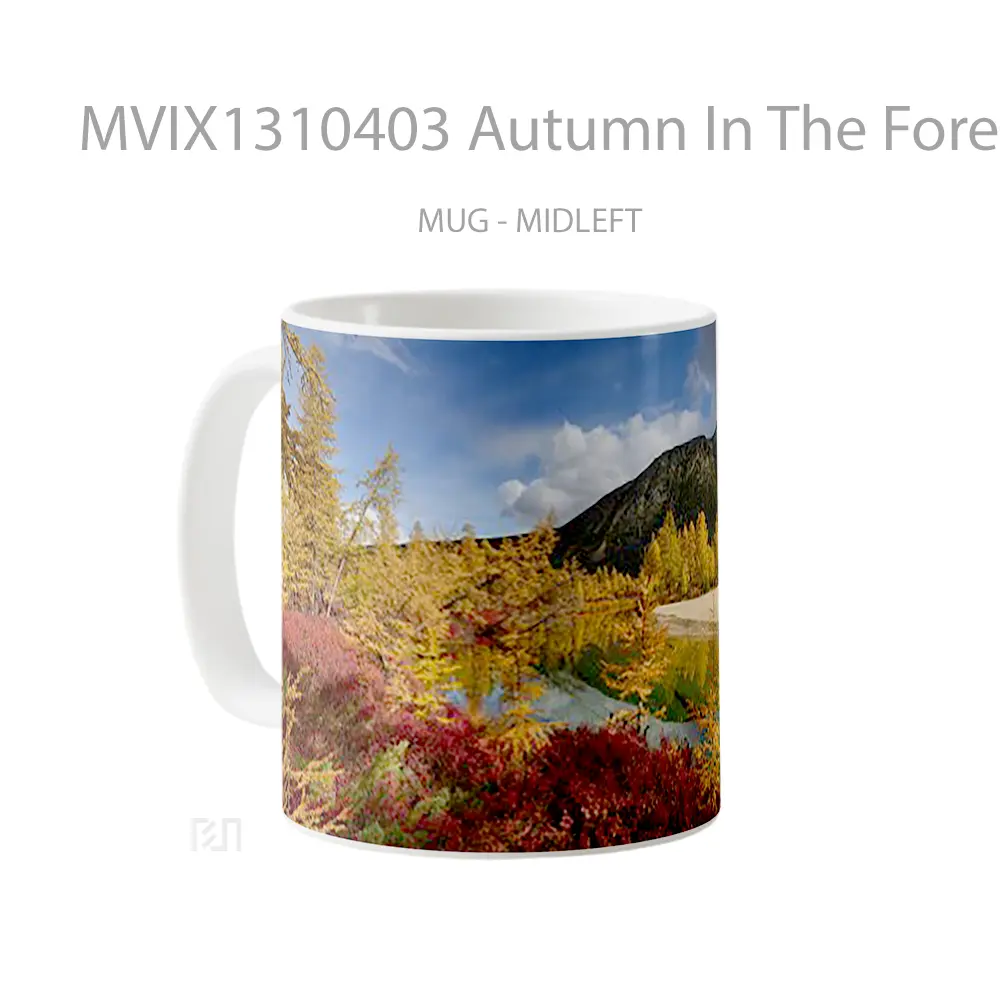 Mug Autumn In The Forest Besides A Lake Gelas Pemandangan Alam - All-side / Desain