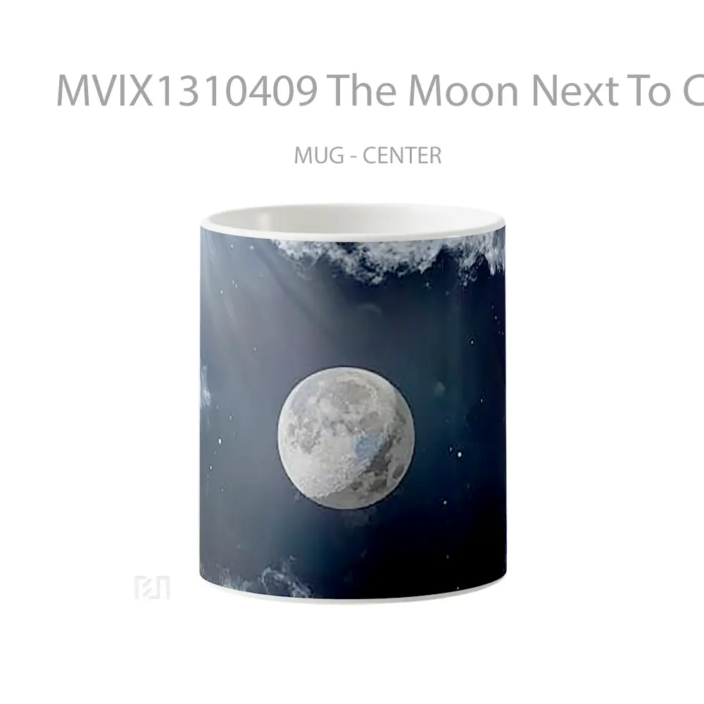 Mug The Moon Next To Clouds Gelas Pemandangan Alam