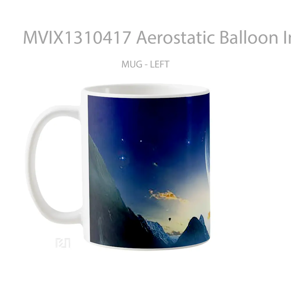 Mug Aerostatic Balloon In Mountains Gelas Pemandangan Alam - All-side / Desain