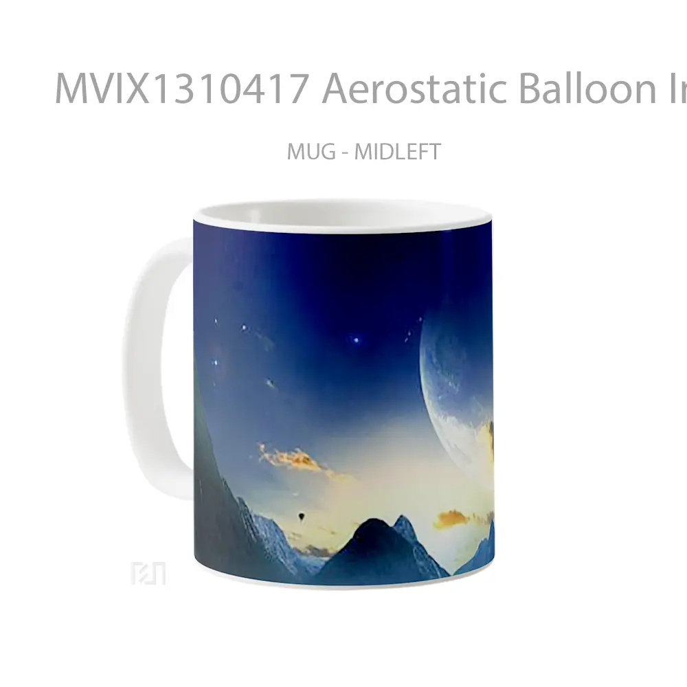 Mug Aerostatic Balloon In Mountains Gelas Pemandangan Alam - All-side / Desain