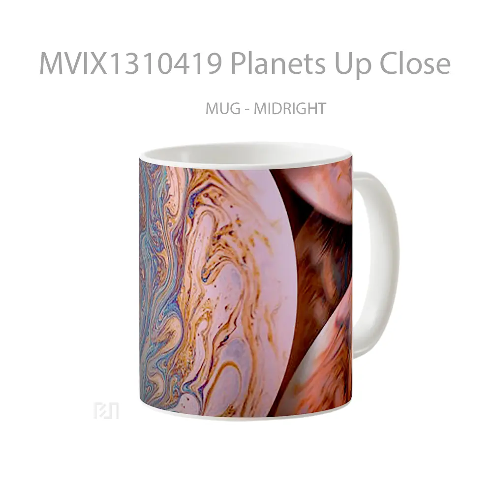Mug Planets Up Close Gelas Astronomi - All-side / Desain