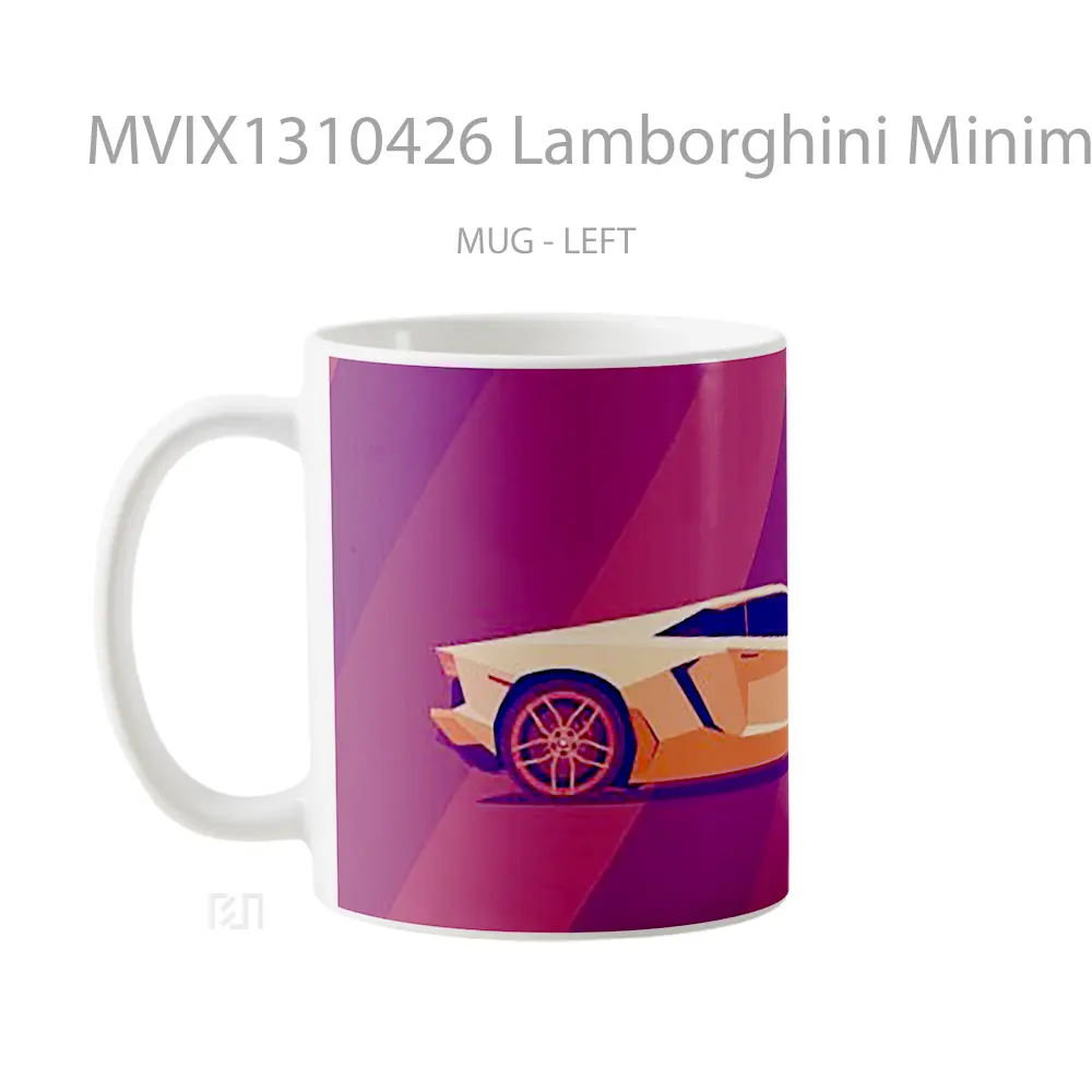 Mug Lamborghini Minimal Cangkir Mobil - All-side / Desain