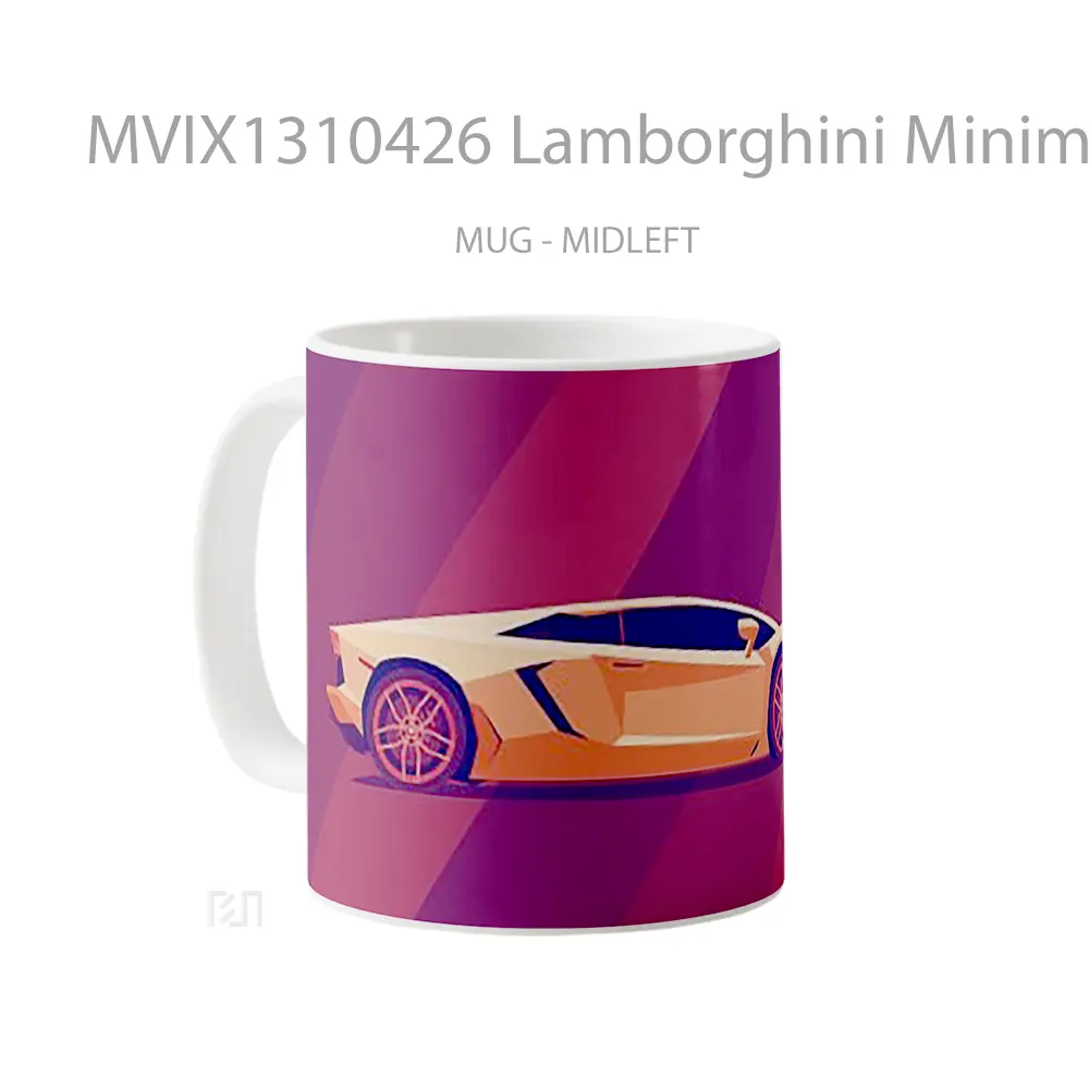 Mug Lamborghini Minimal Cangkir Mobil - All-side / Desain