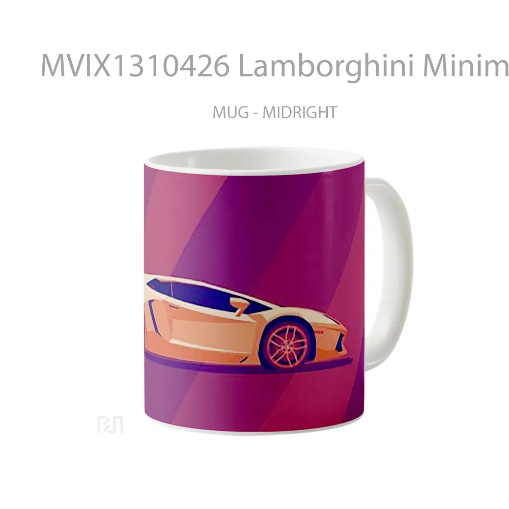 Mug Lamborghini Minimal Cangkir Mobil - All-side / Desain