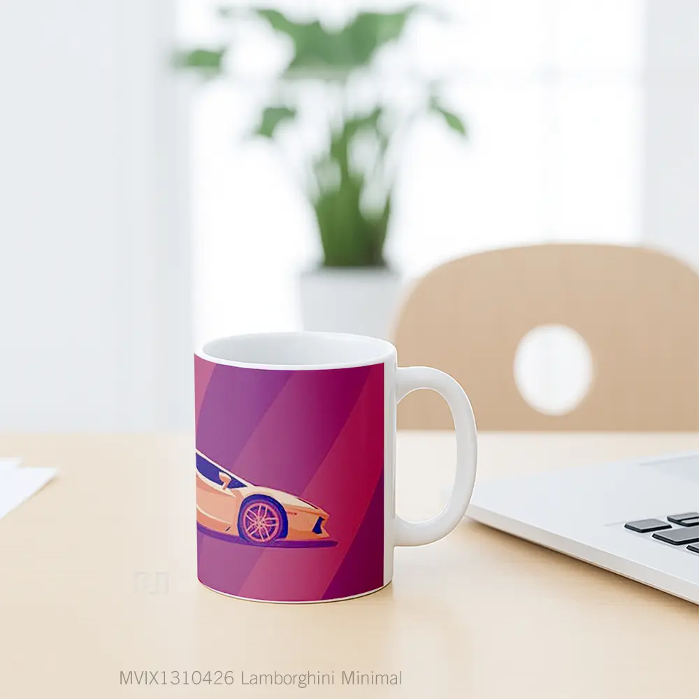 Mug Lamborghini Minimal Cangkir Mobil - All-side / Desain