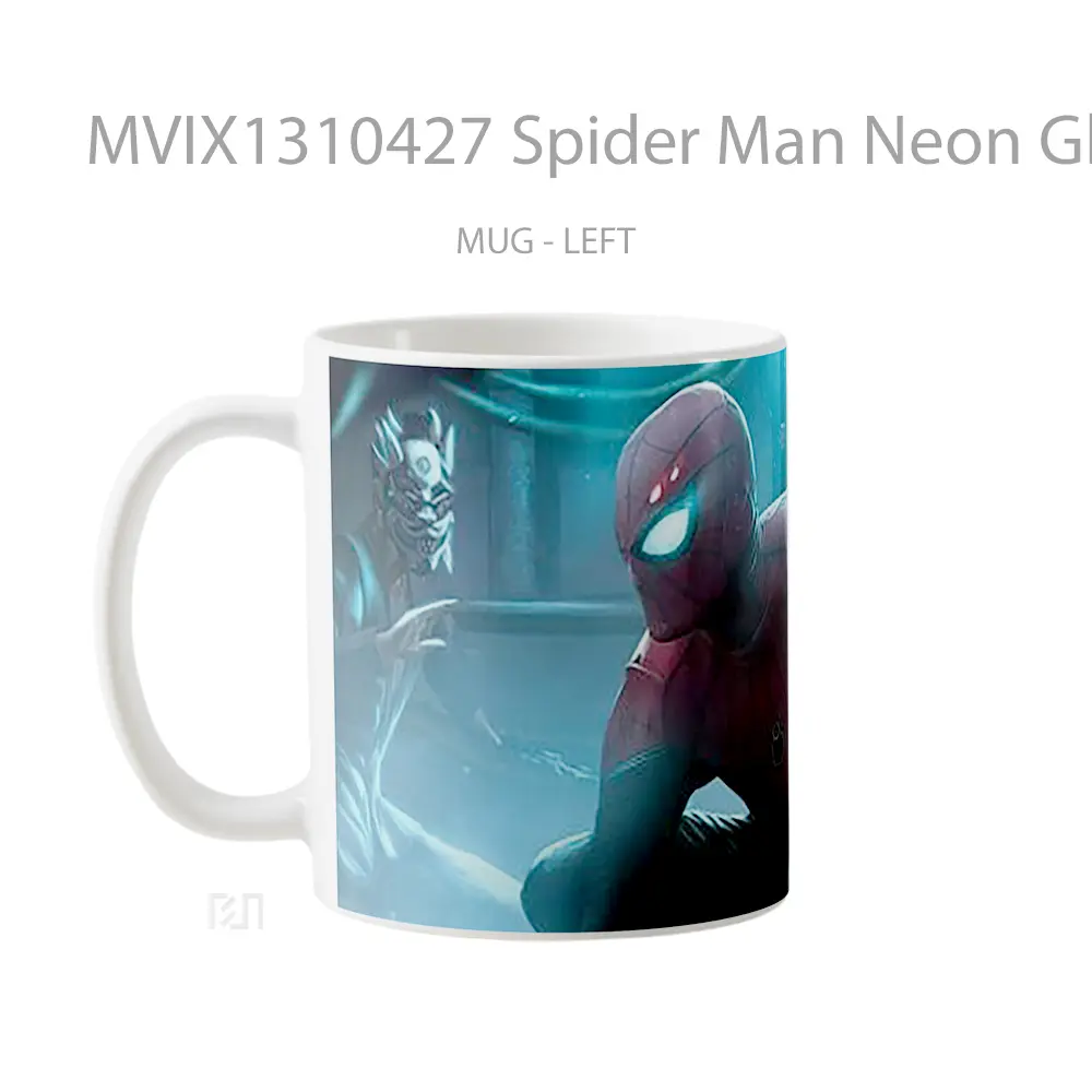 Mug Spider Man Neon Glowing World Gelas Superhero - All-side / Desain