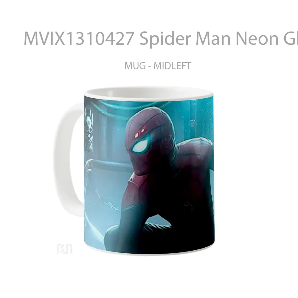 Mug Spider Man Neon Glowing World Gelas Superhero - All-side / Desain
