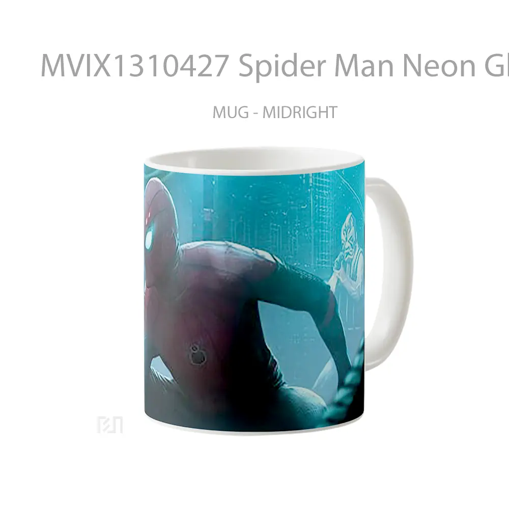 Mug Spider Man Neon Glowing World Gelas Superhero - All-side / Desain