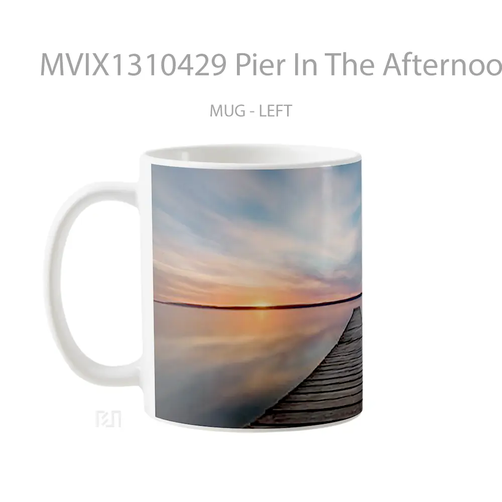 Mug Pier In The Afternoon Gelas Keramik Unik - All-side / Desain