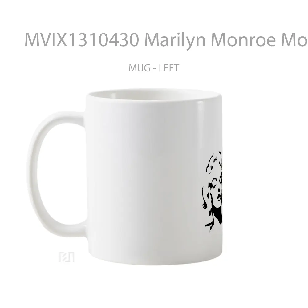 Mug Marilyn Monroe Monochrome Gelas Seni Modern - All-side / Desain