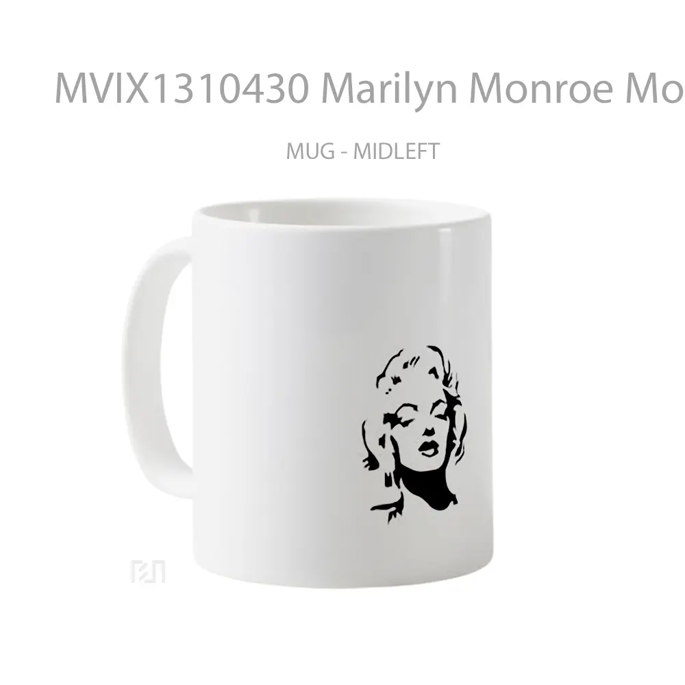 Mug Marilyn Monroe Monochrome Gelas Seni Modern - All-side / Desain