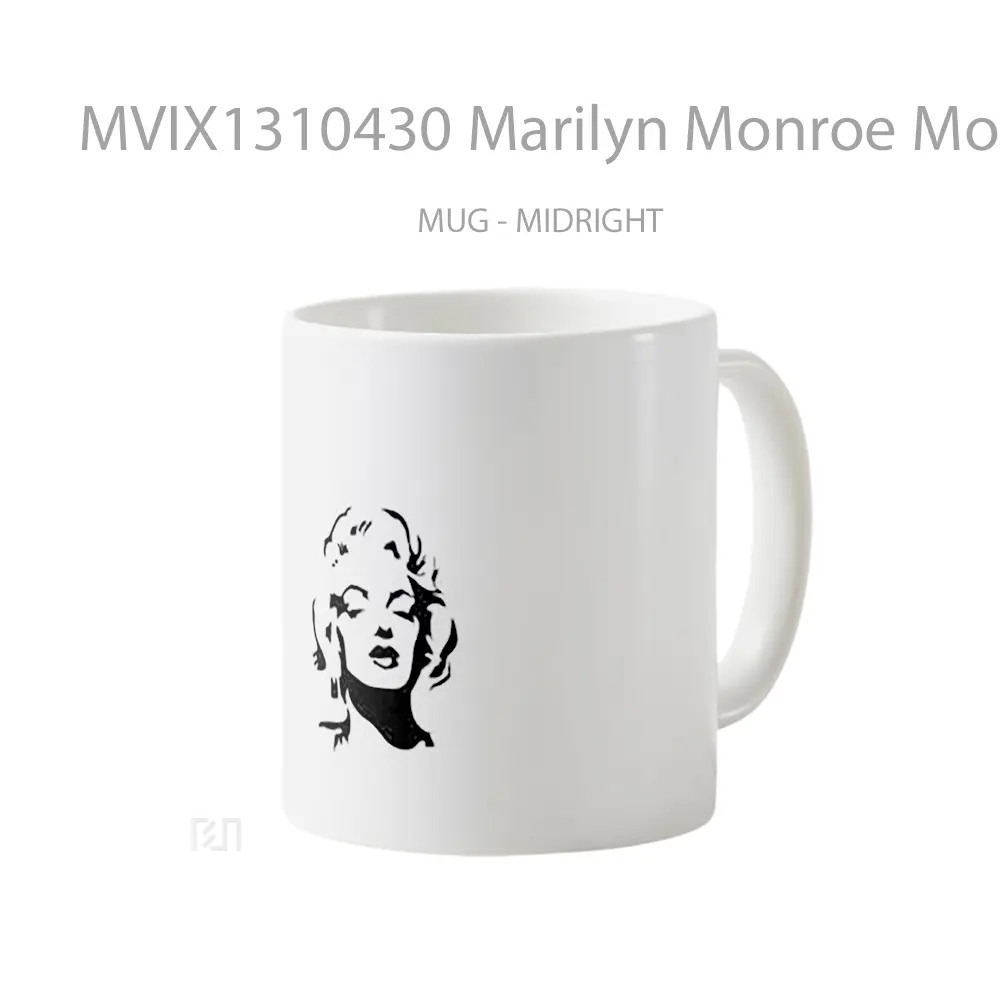 Mug Marilyn Monroe Monochrome Gelas Seni Modern - All-side / Desain