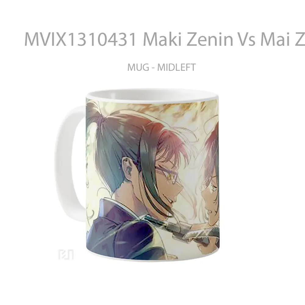 Mug Maki Zenin Vs Mai Zenin From Jujutsu Kaisen Gelas Keramik Unik - All-side / Desain