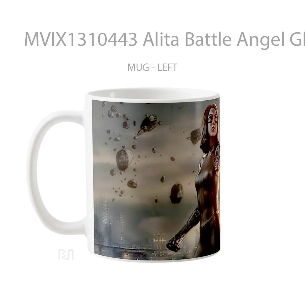 Mug Alita Battle Angel Glwoing Potrait Gelas Fantasi - All-side / Desain