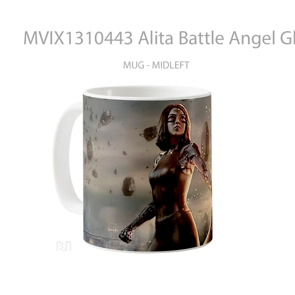 Mug Alita Battle Angel Glwoing Potrait Gelas Fantasi - All-side / Desain