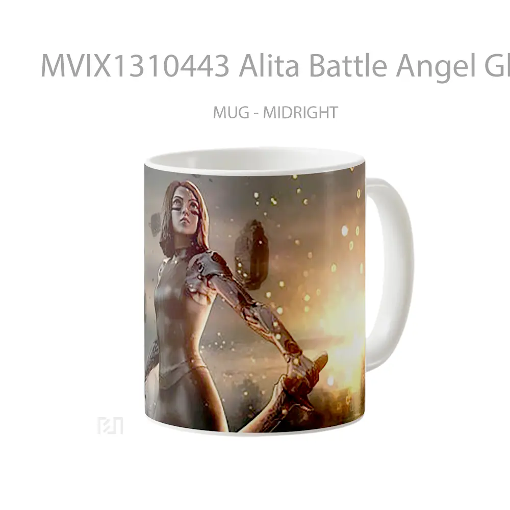 Mug Alita Battle Angel Glwoing Potrait Gelas Fantasi - All-side / Desain