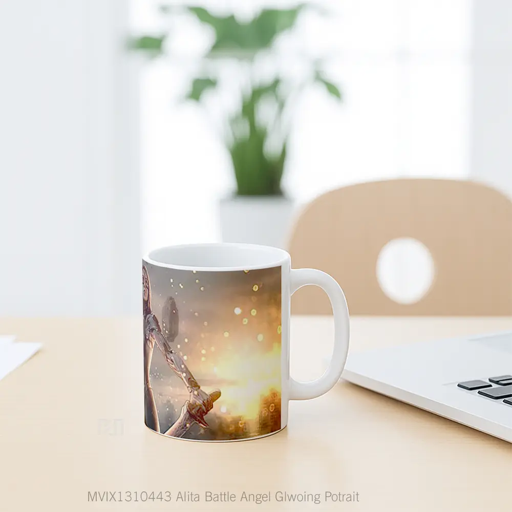 Mug Alita Battle Angel Glwoing Potrait Gelas Fantasi - All-side / Desain