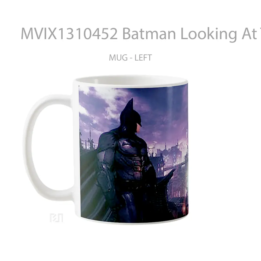 Mug Batman Looking At The City Gelas Superhero - All-side / Desain