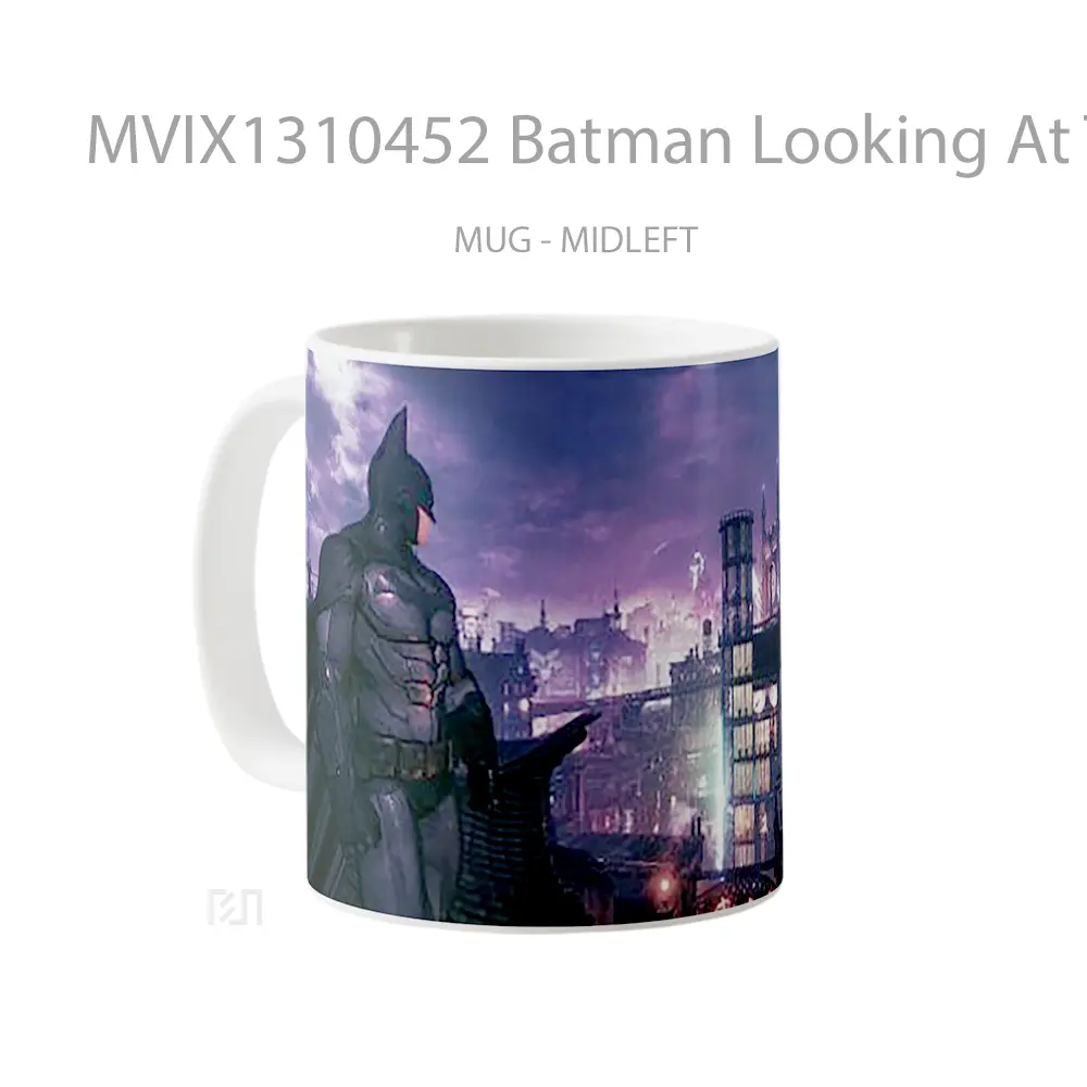 Mug Batman Looking At The City Gelas Superhero - All-side / Desain