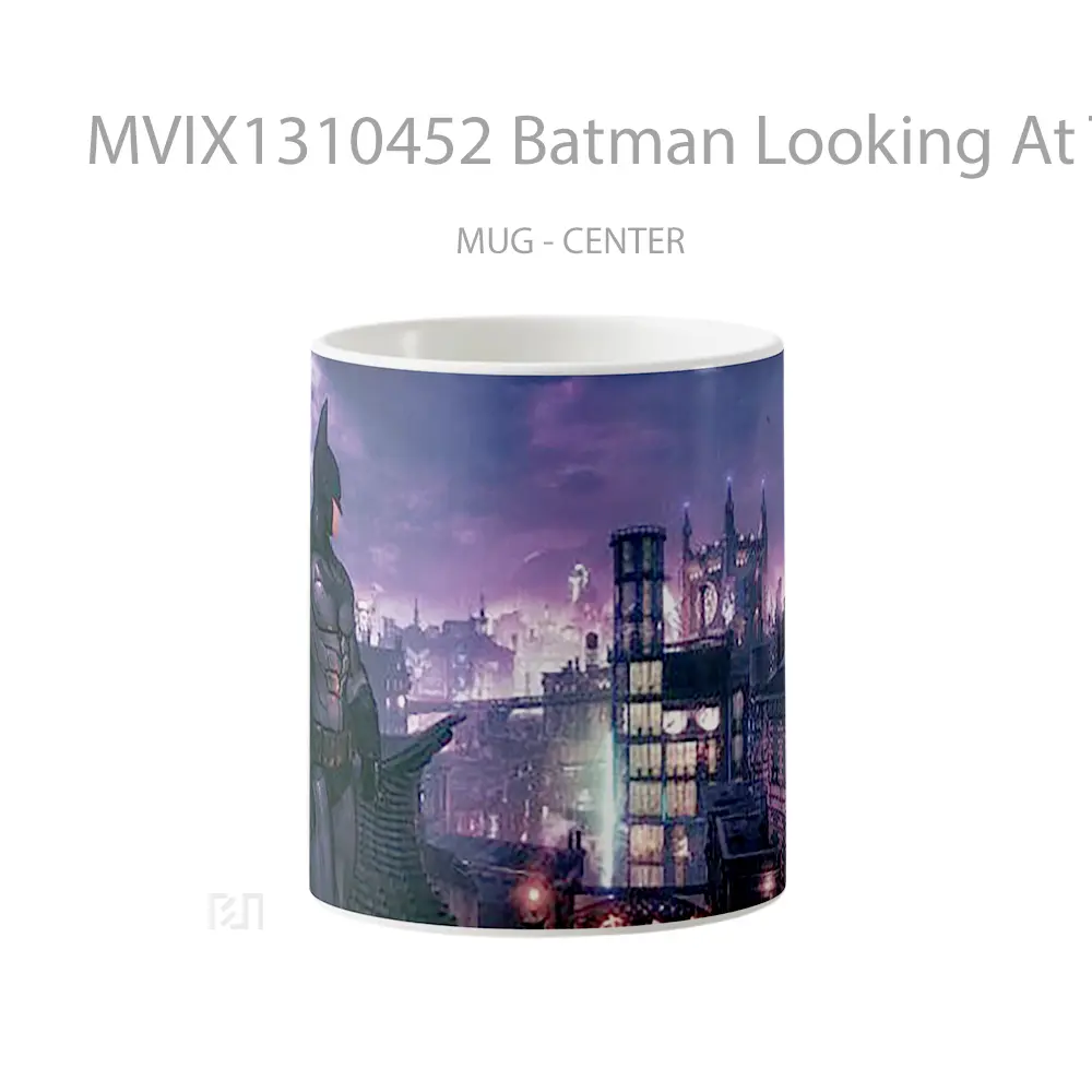 Mug Batman Looking At The City Gelas Superhero