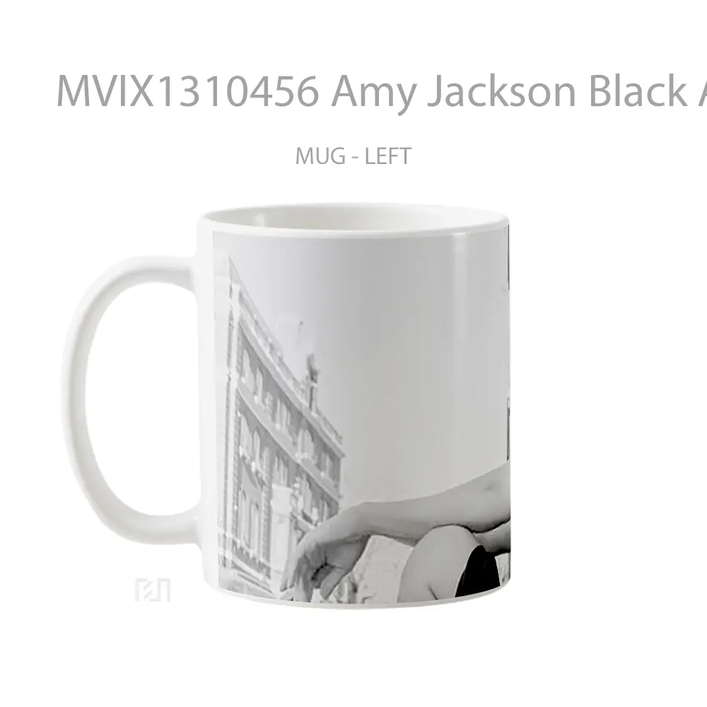 Mug Amy Jackson Black And White Gelas Keramik Unik - All-side / Desain