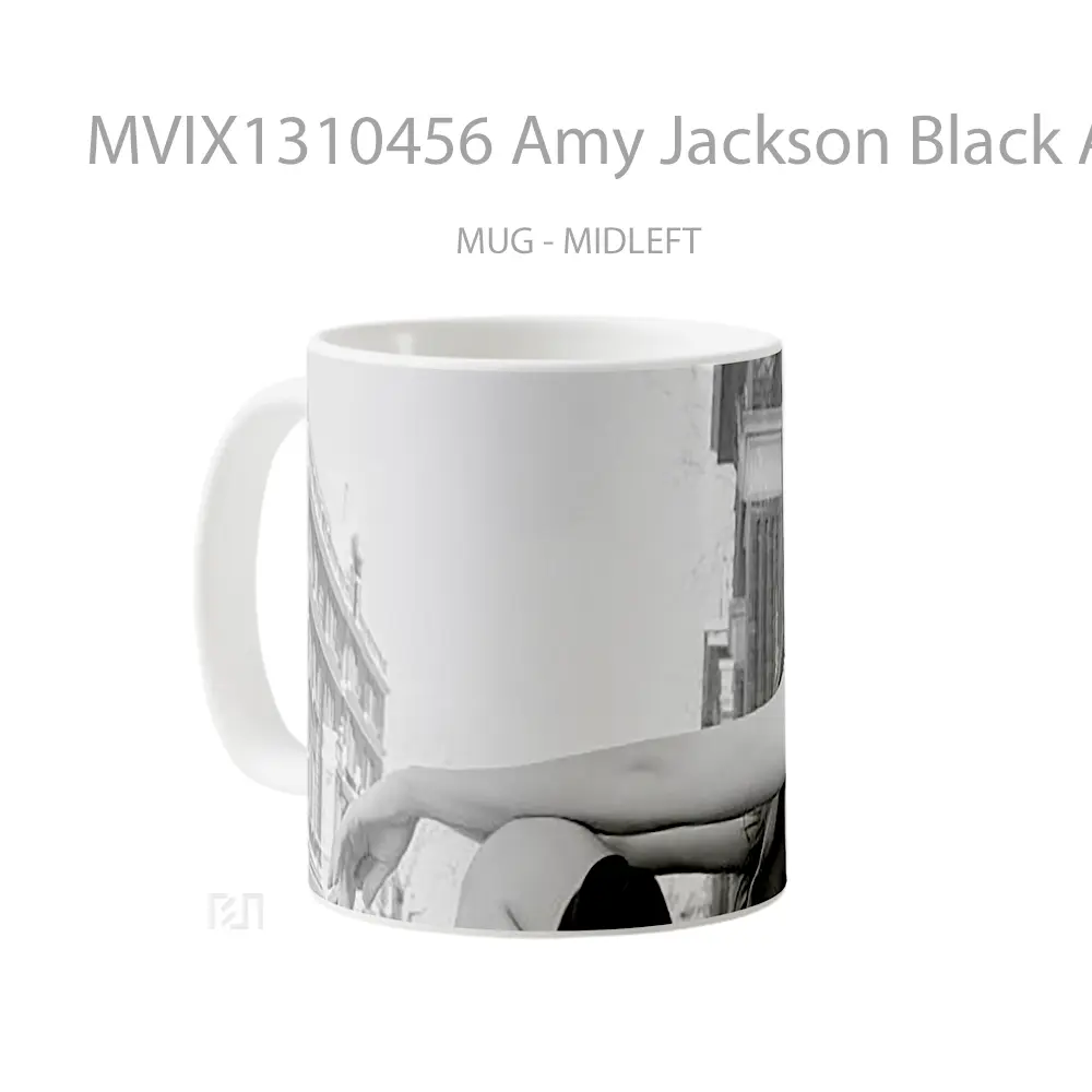 Mug Amy Jackson Black And White Gelas Keramik Unik - All-side / Desain