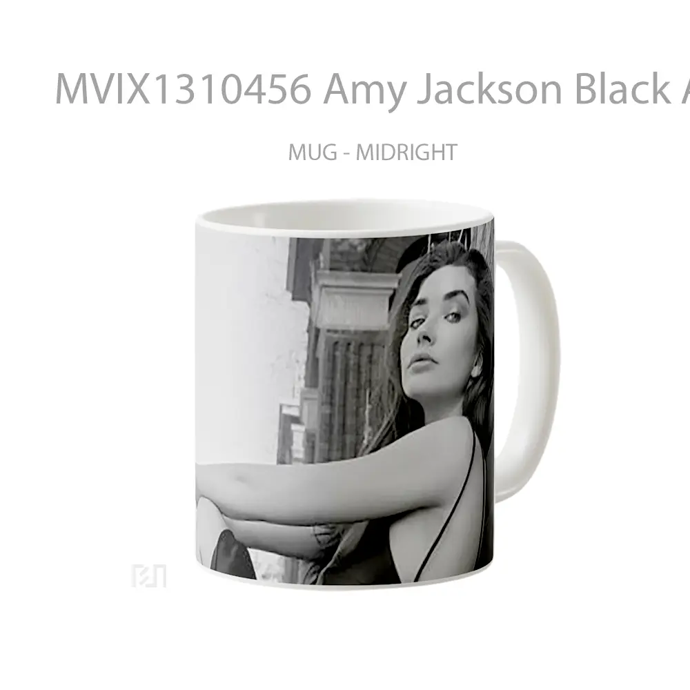 Mug Amy Jackson Black And White Gelas Keramik Unik - All-side / Desain