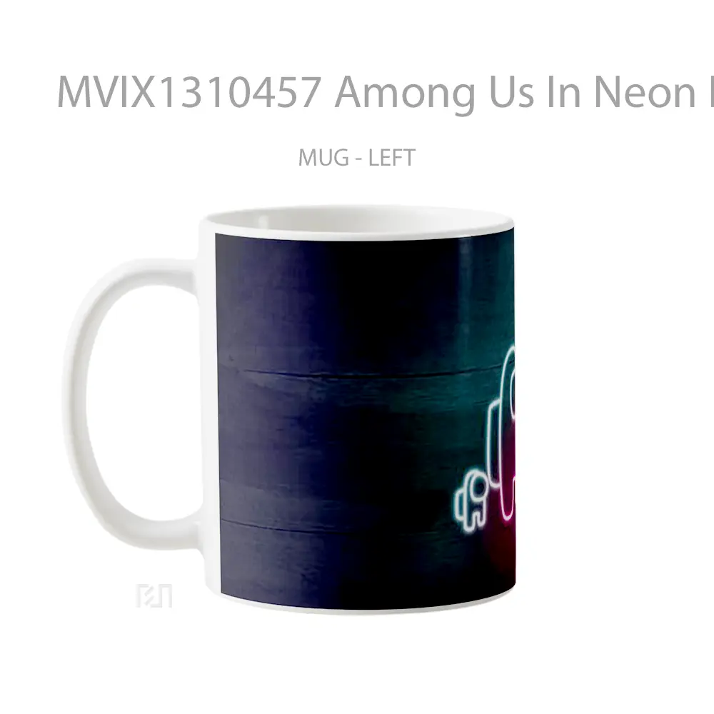 Mug Among Us In Neon Lights Gelas Keramik Unik - All-side / Desain