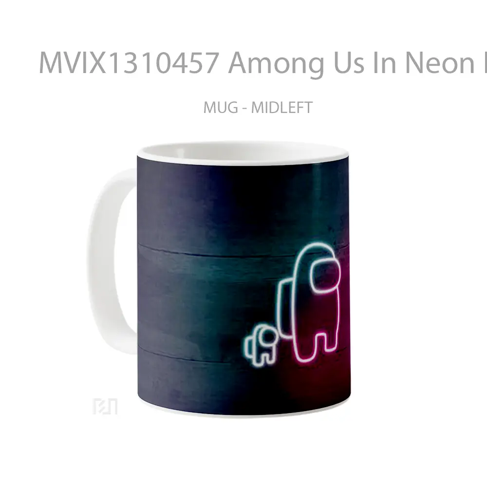 Mug Among Us In Neon Lights Gelas Keramik Unik - All-side / Desain