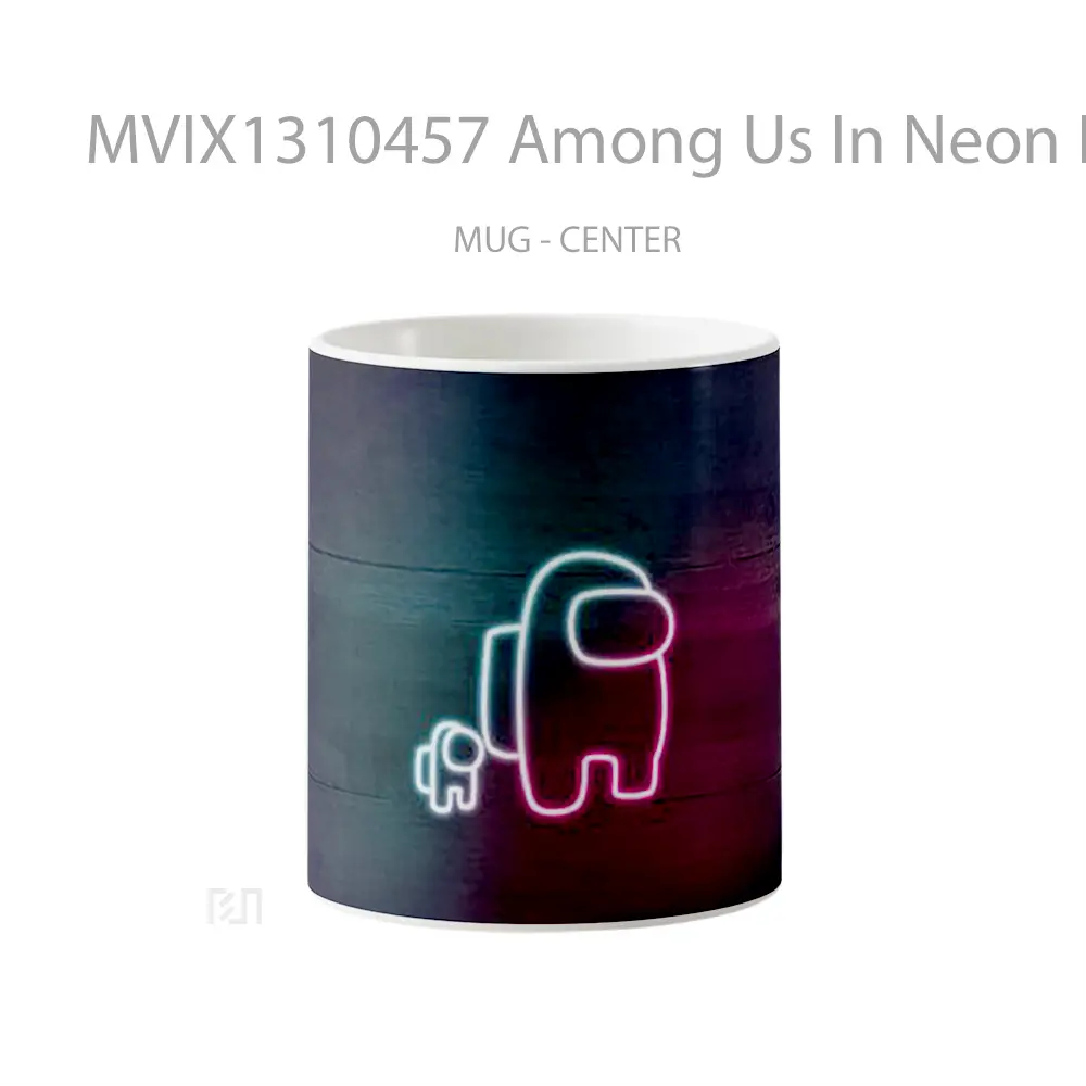 Mug Among Us In Neon Lights Gelas Keramik Unik