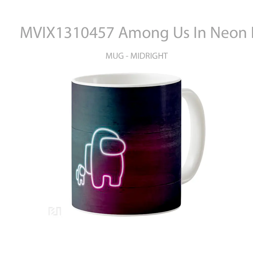 Mug Among Us In Neon Lights Gelas Keramik Unik - All-side / Desain