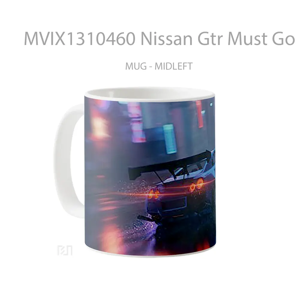 Mug Nissan Gtr Must Go Faster Cangkir Mobil - All-side / Desain