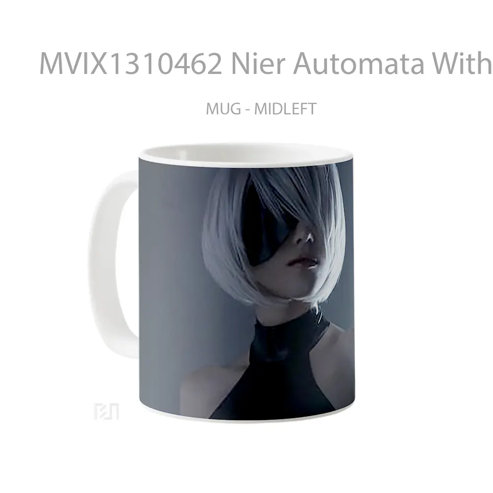 Mug Nier Automata With Short Hair Cangkir Gamer - All-side / Desain