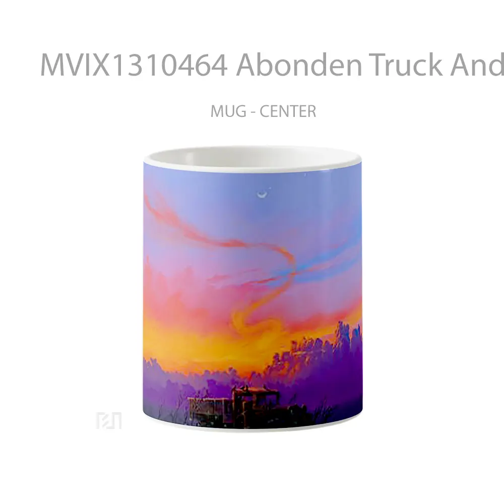 Mug Abonden Truck And Twilight Digital Art Gelas Seni Modern
