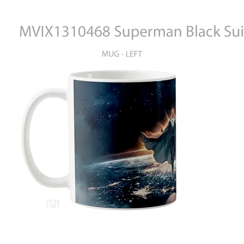 Mug Superman Black Suit Justice League Zack Snyder Gelas Superhero - All-side / Desain