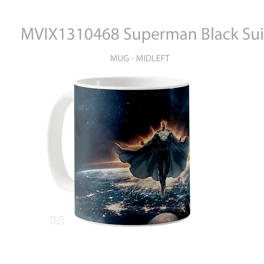 Mug Superman Black Suit Justice League Zack Snyder Gelas Superhero - All-side / Desain