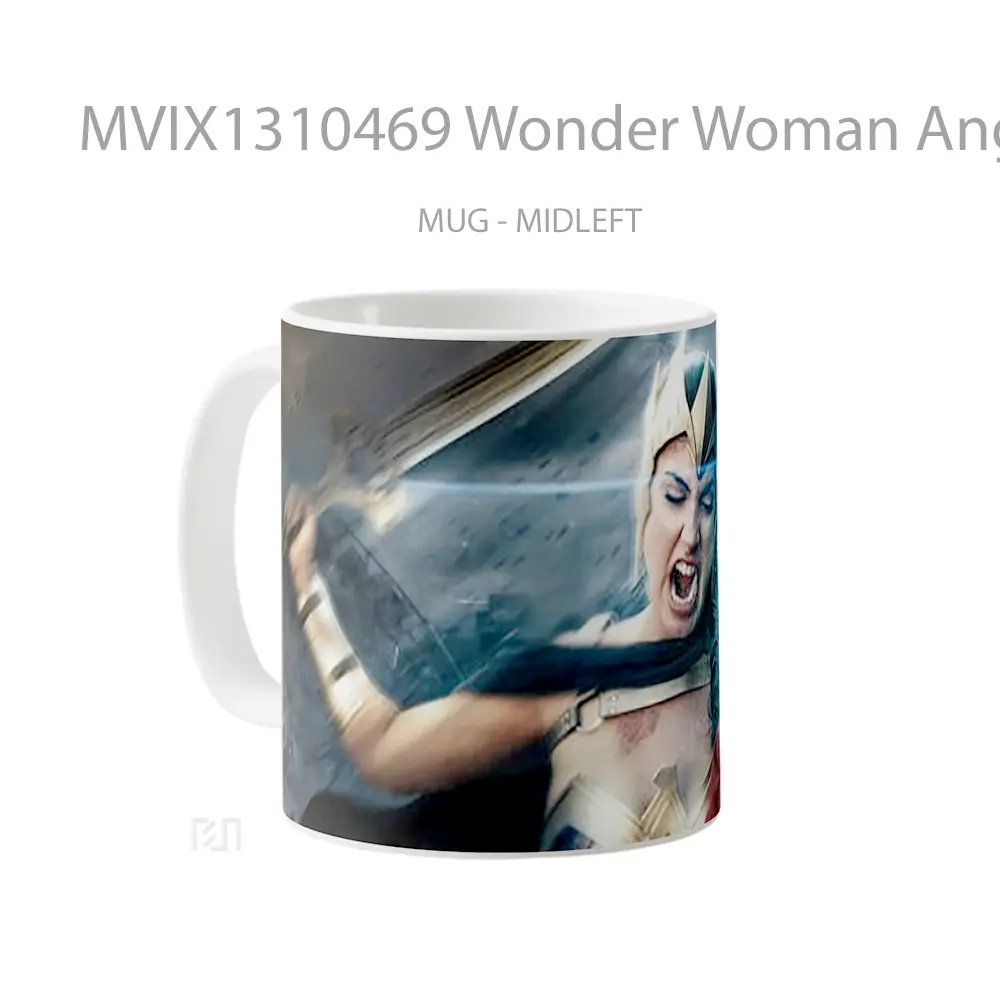 Mug Wonder Woman Angry Gelas Superhero - All-side / Desain