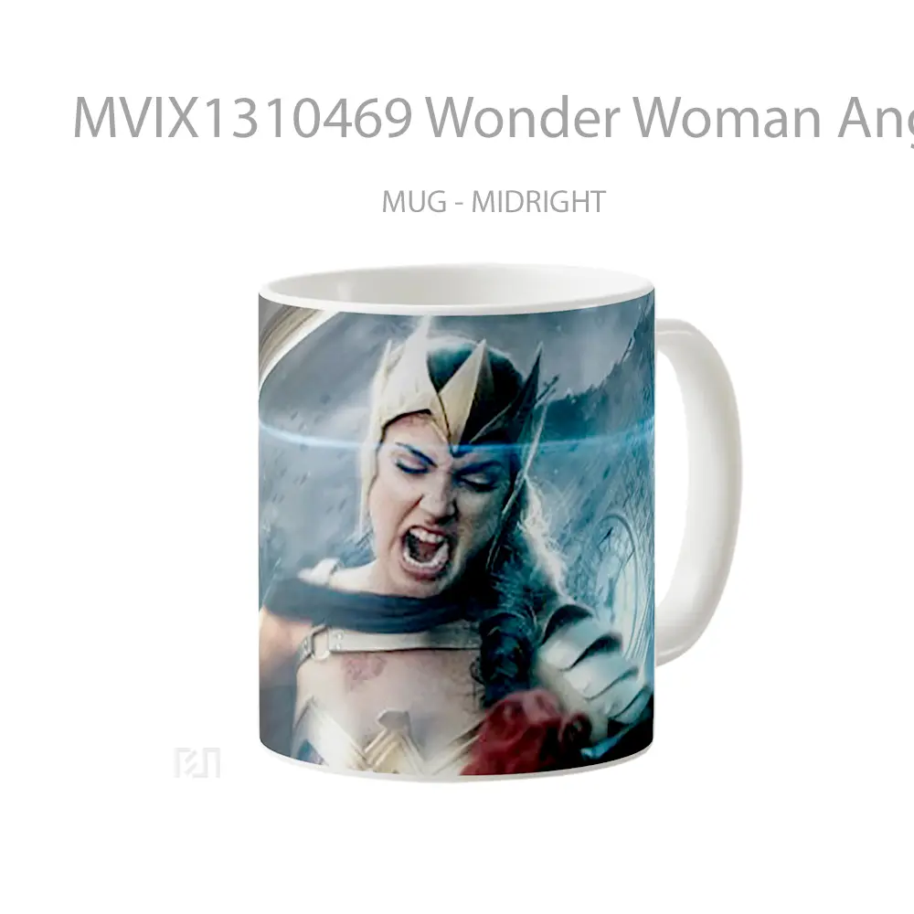 Mug Wonder Woman Angry Gelas Superhero - All-side / Desain