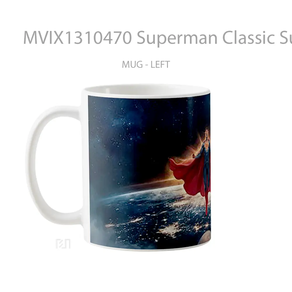 Mug Superman Classic Suit Justice League Gelas Superhero - All-side / Desain