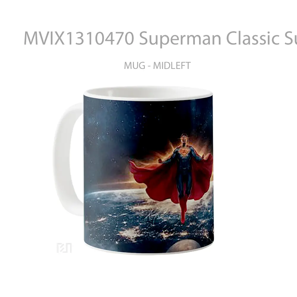 Mug Superman Classic Suit Justice League Gelas Superhero - All-side / Desain