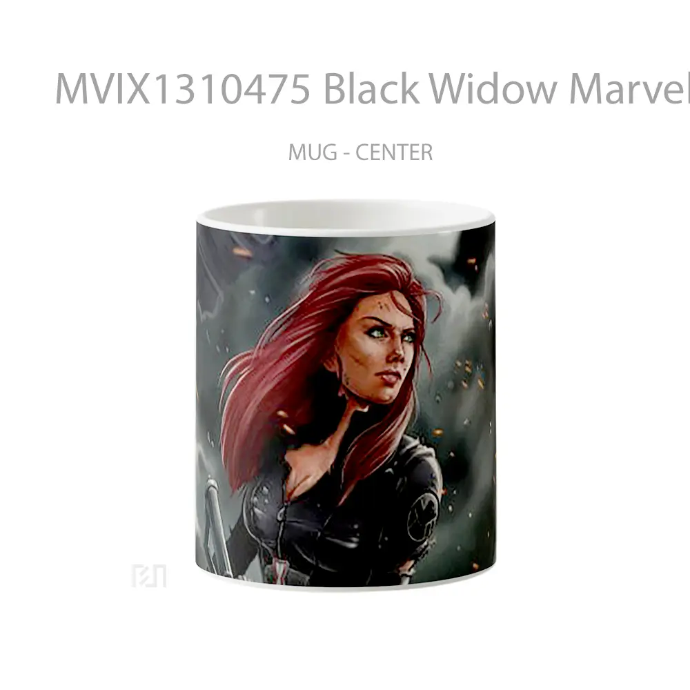 Mug Black Widow Marvel Illustration Gelas Superhero