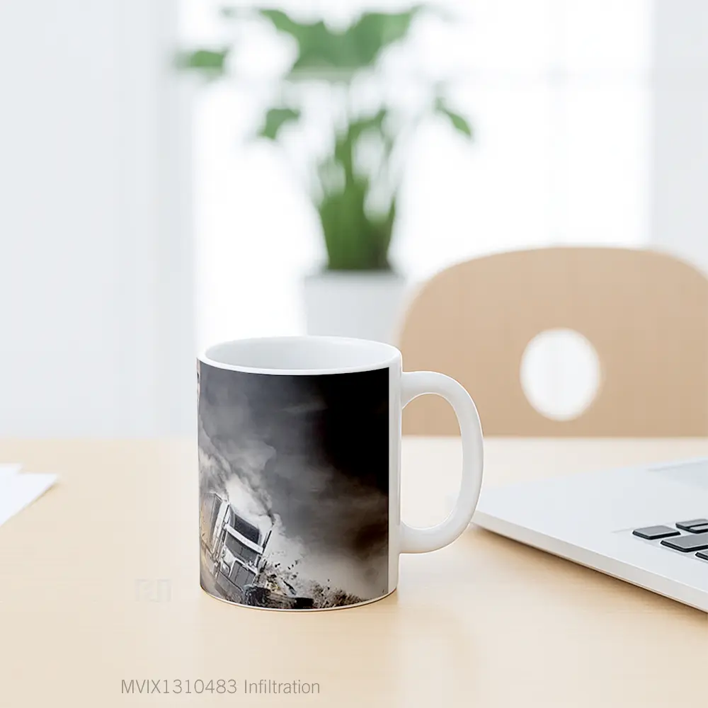 Mug Infiltration Gelas Keramik Unik - All-side / Desain