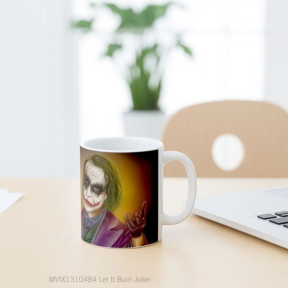 Mug Let It Burn Joker Gelas Superhero - All-side / Desain