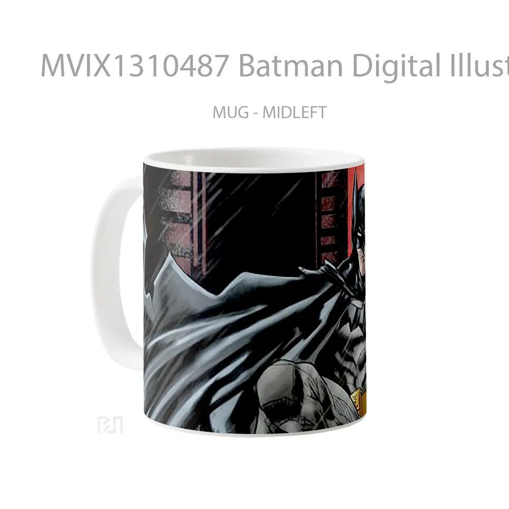 Mug Batman Digital Illustration Gelas Superhero - All-side / Desain