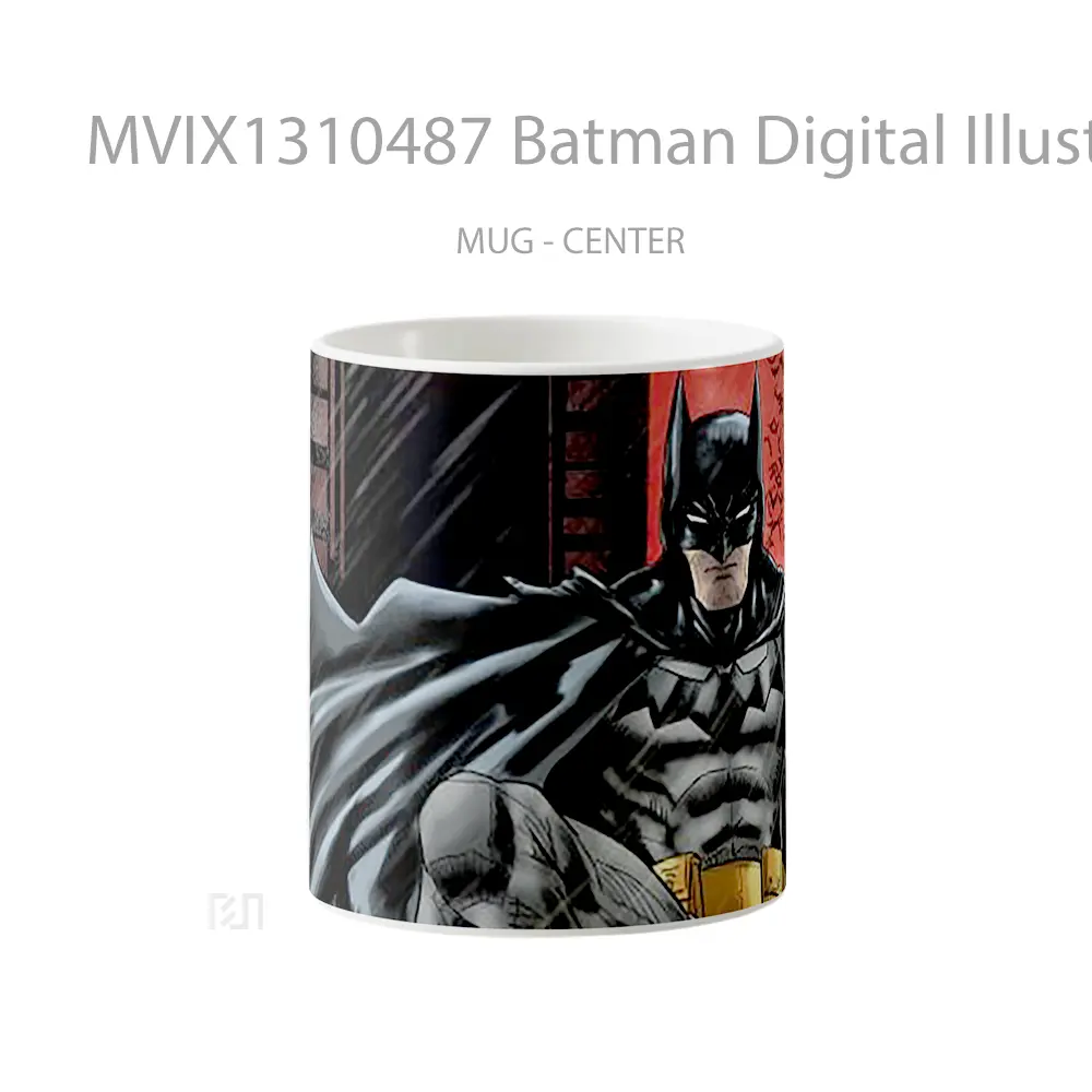 Mug Batman Digital Illustration Gelas Superhero