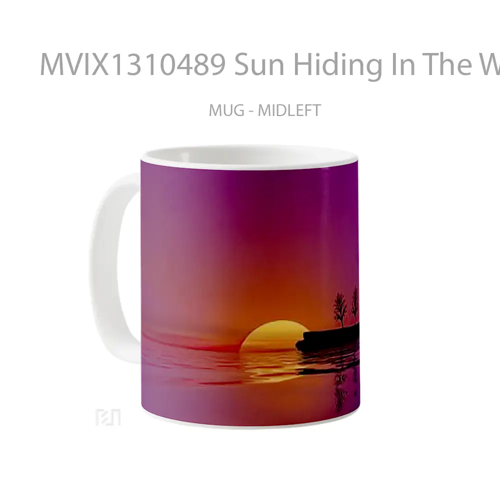 Mug Sun Hiding In The Water Gelas Pemandangan Alam - All-side / Desain
