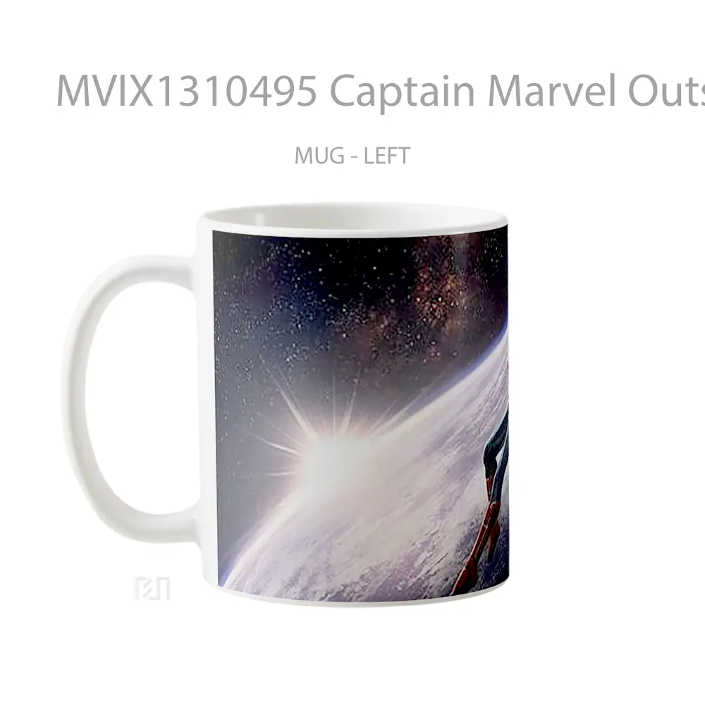 Mug Captain Marvel Outside Earth Gelas Superhero - All-side / Desain