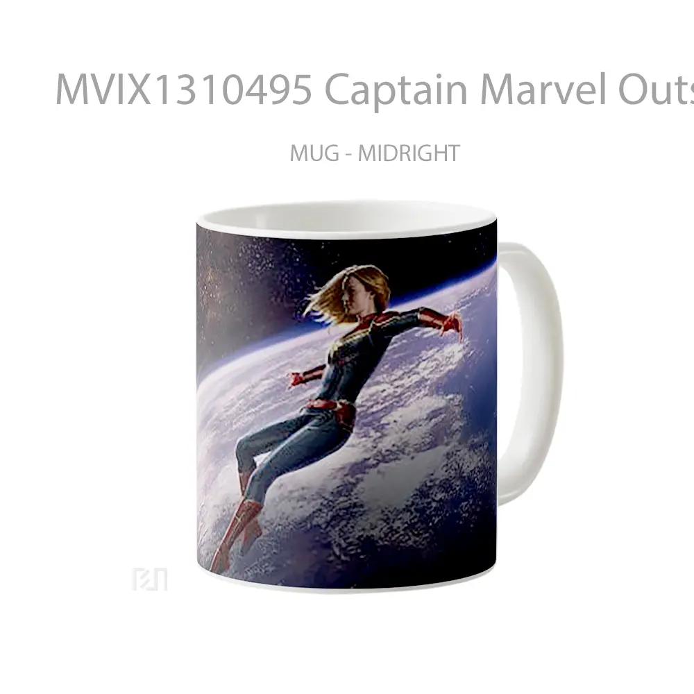 Mug Captain Marvel Outside Earth Gelas Superhero - All-side / Desain
